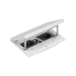 Vklad podlahovej krabice, nerez, IP66, IK08, 2,5×K45, 2 zásuvky typ F (schuko), 2 moduly RJ45 kat. 6 UTP, zámok pre imbusový kľúč