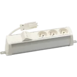 Prehĺbený zásuvkový blok: 3x 250 V typ E + 2x zásuvka RJ45, skrutkové svorky, hliník biela – Obrázok 2