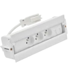 Mediaport Spinner: 3x250V typ E+nabíj.USB A-C+krytka 2xRJ45 s držiakom Keystone, rychlospojka; typ Wieland, čierny – Obrázok 2